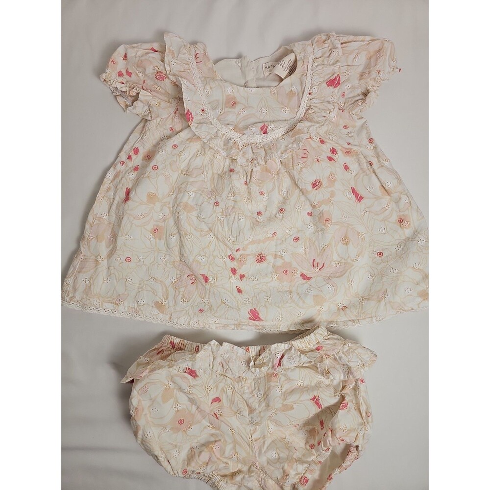 Happily Grey Kids Baby Girl 2-Piece Floral Eyelet Outfit 6-9 Months